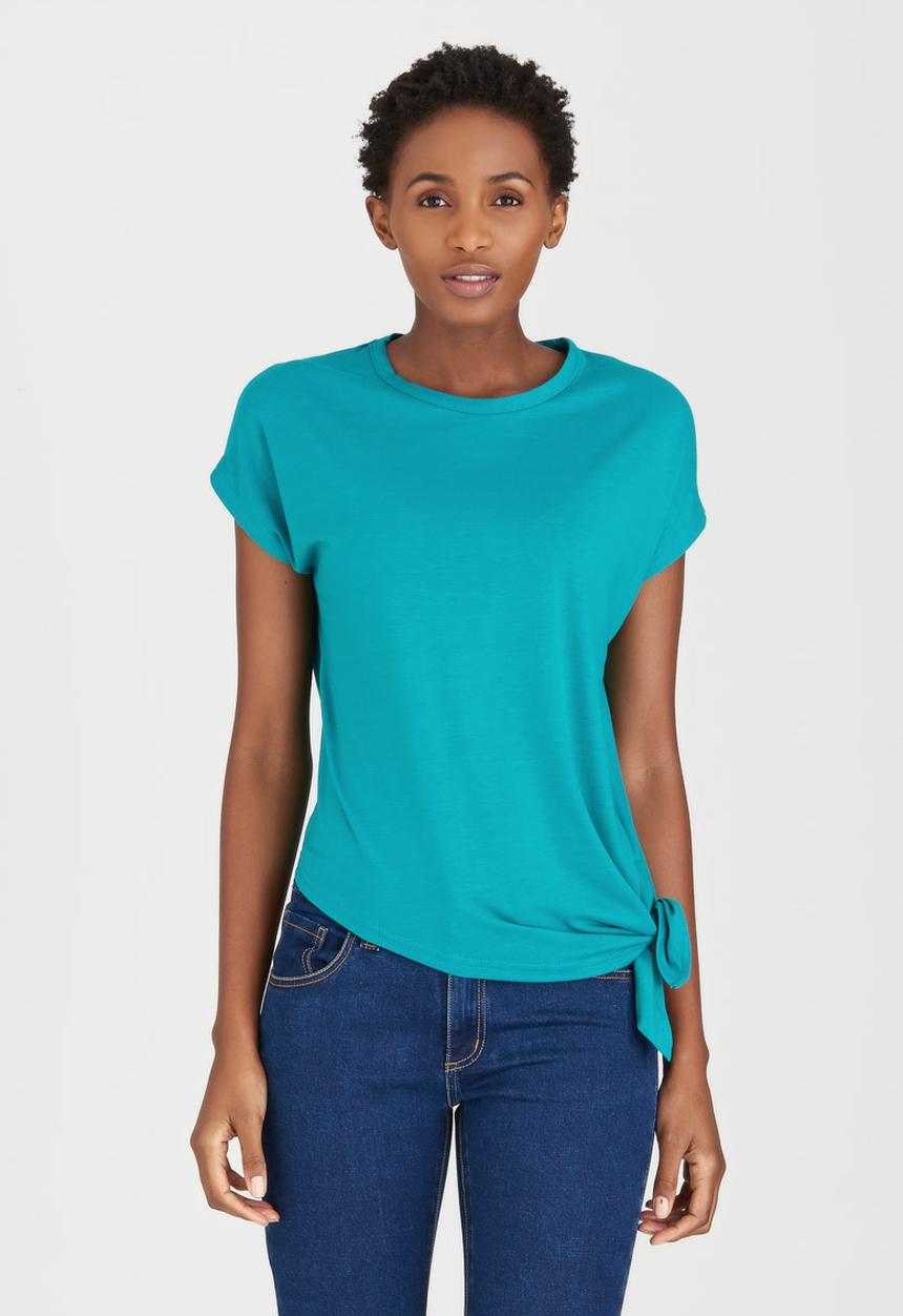 edit - Tie-front T-shirt Green