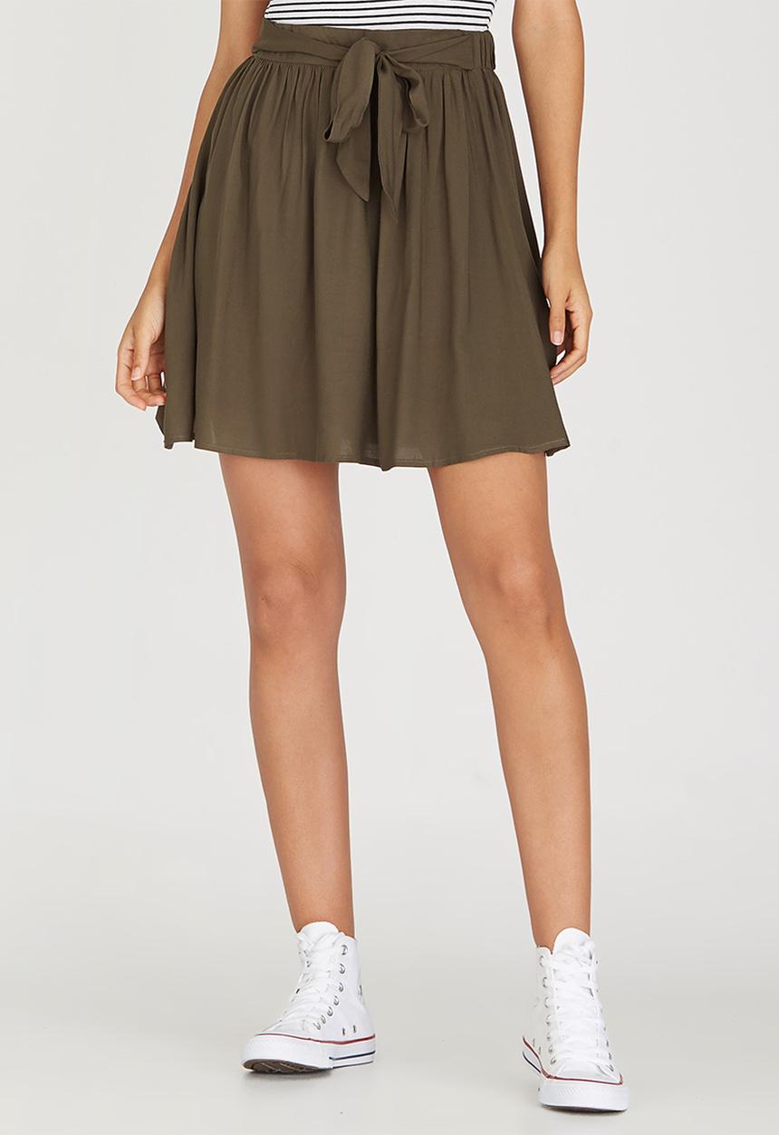 c(inch) - Flare Mini Skirt Dark Green