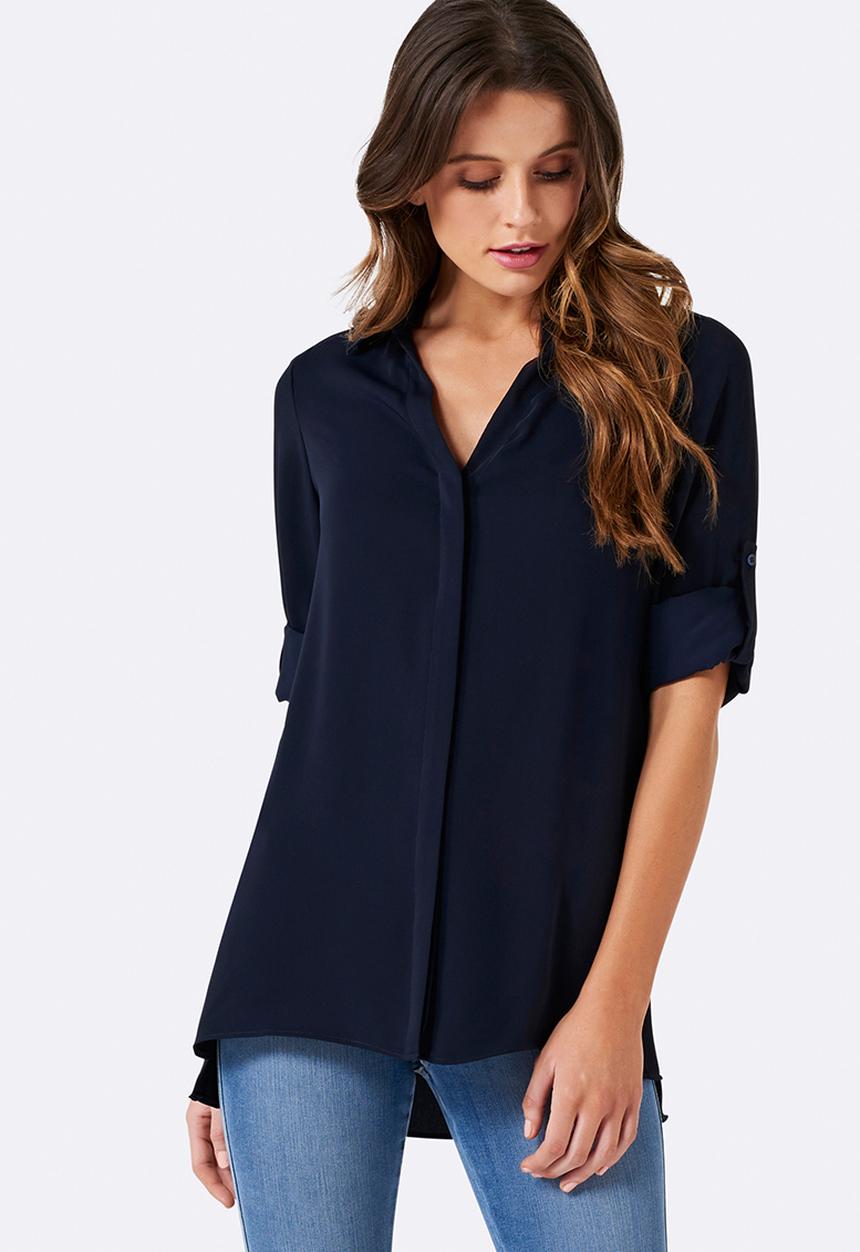 Forever New (Spree) - Becky Button Tunic Shirt Navy