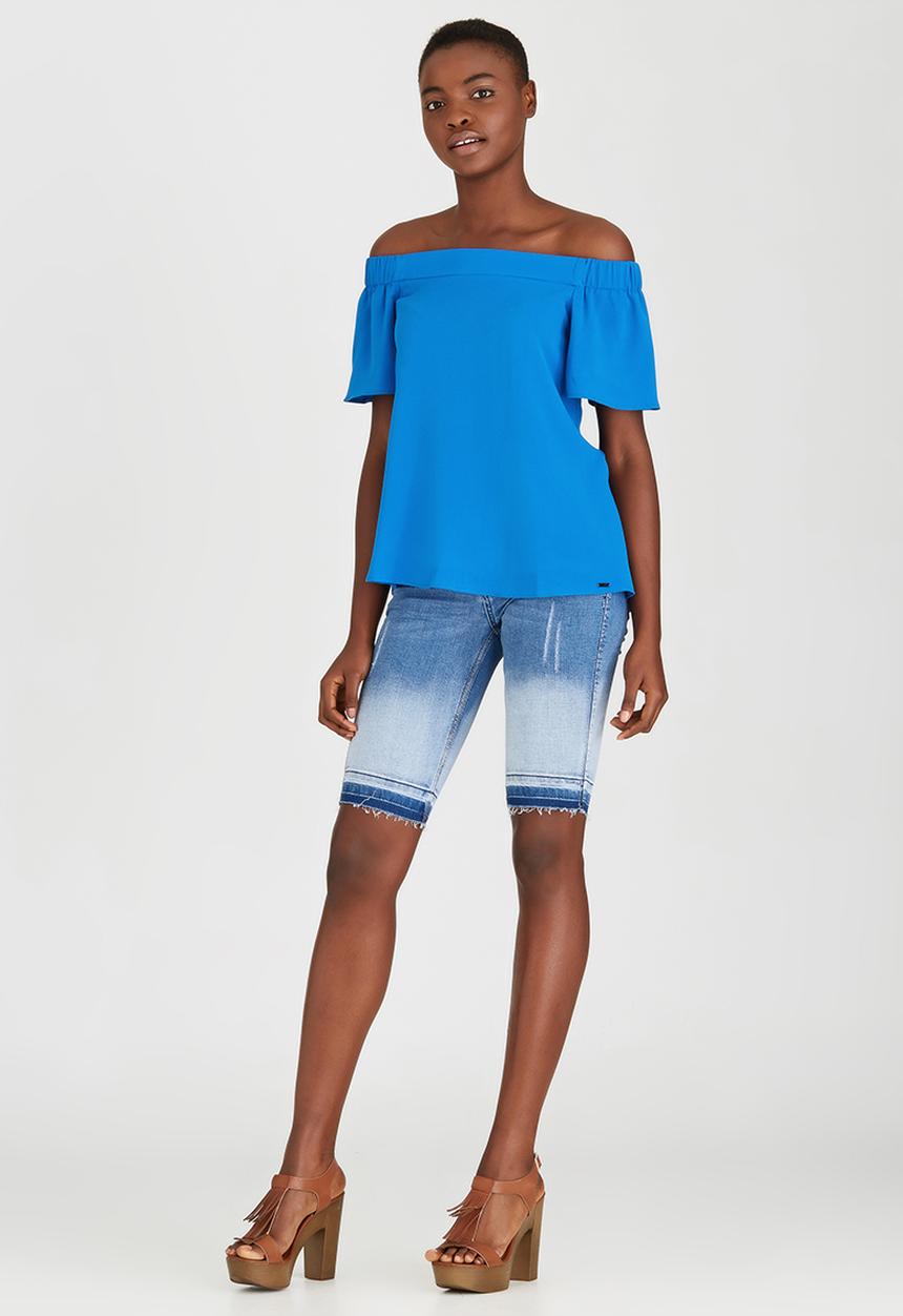 SISSY BOY - Tulip Off-the-shoulder Top Cobalt