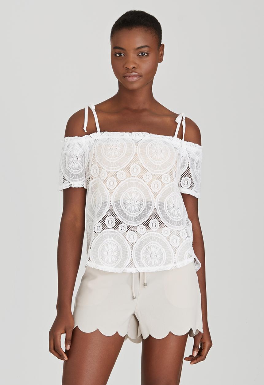 SISSY BOY - Steamy Lace Blouse White