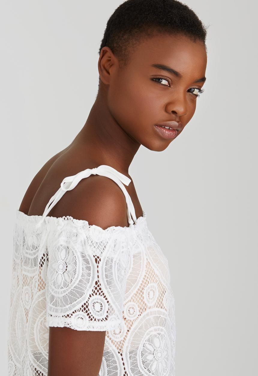 SISSY BOY - Steamy Lace Blouse White
