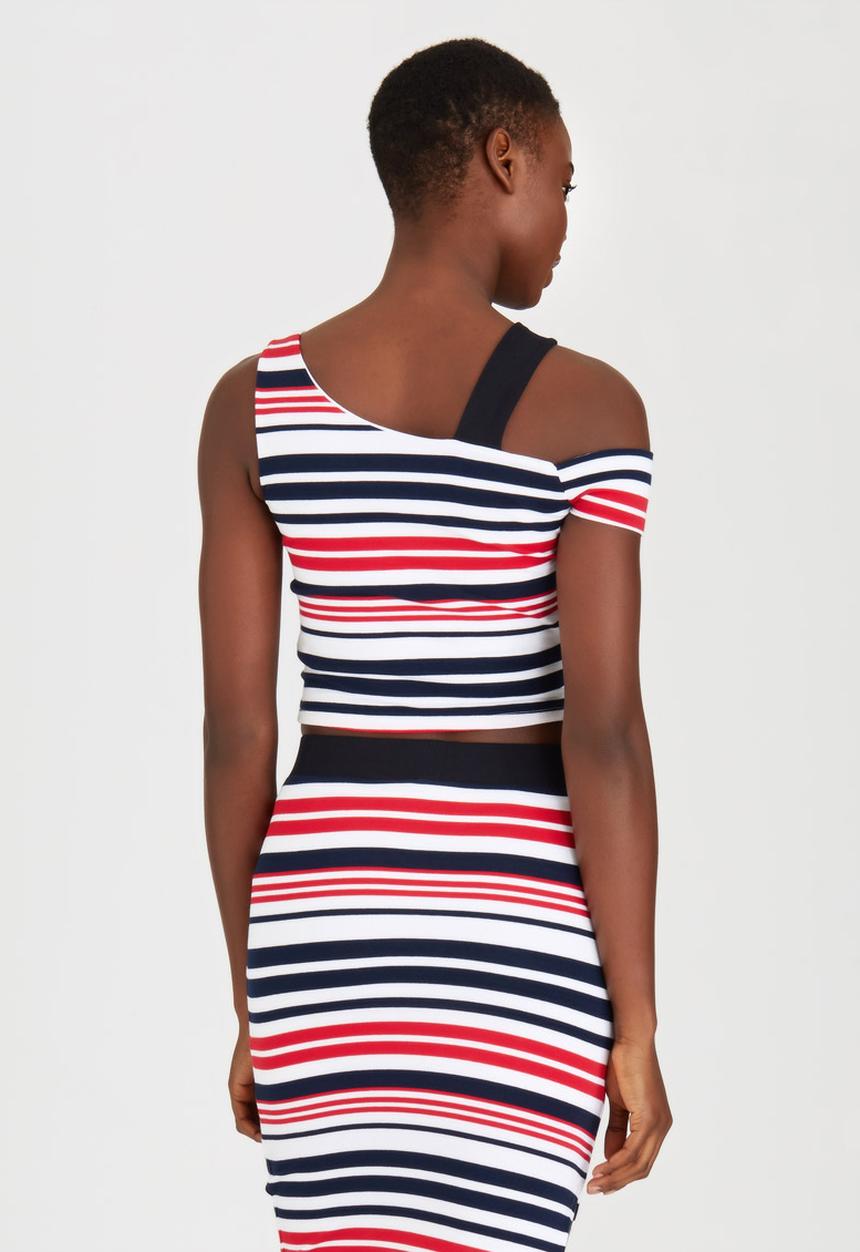 SISSY BOY - Rosanna Stripe Rib Crop Top Red