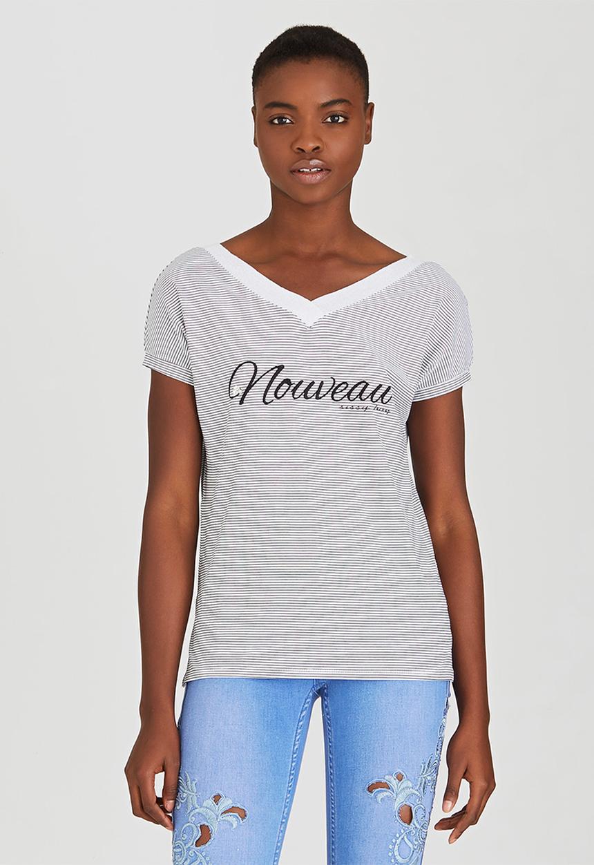 SISSY BOY - Bellamy Nouveau Tee Black and White