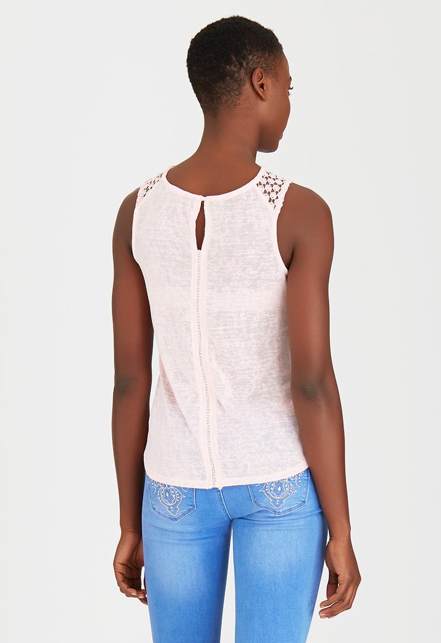 SISSY BOY - Olympia Vest with Crochet Pale Pink