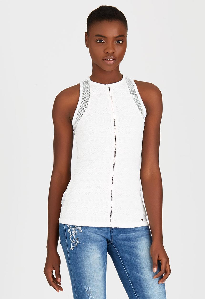 SISSY BOY - Lost Mesh Top White