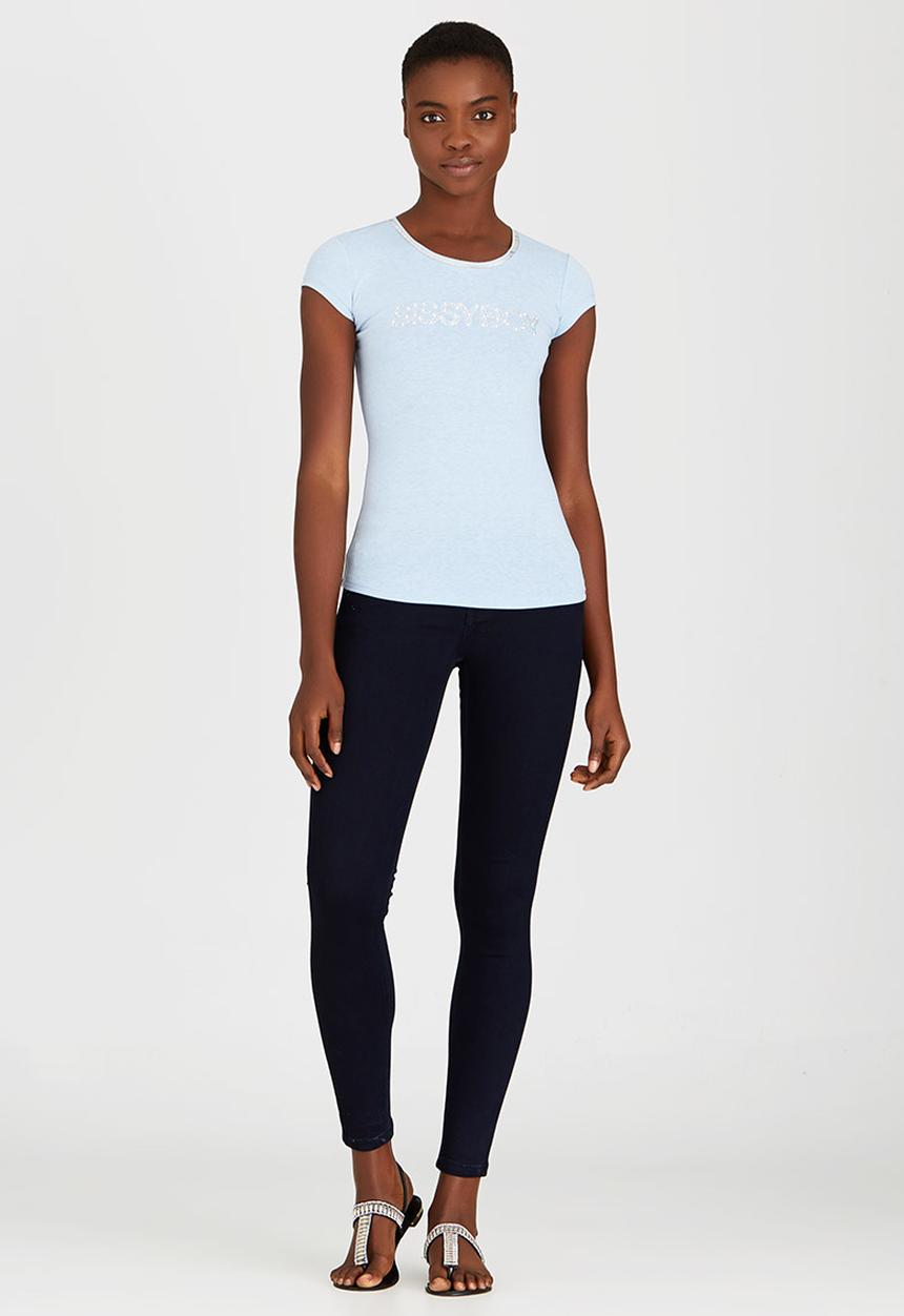 SISSY BOY - Adara Logo Tee with Diamante Trim Pale Blue