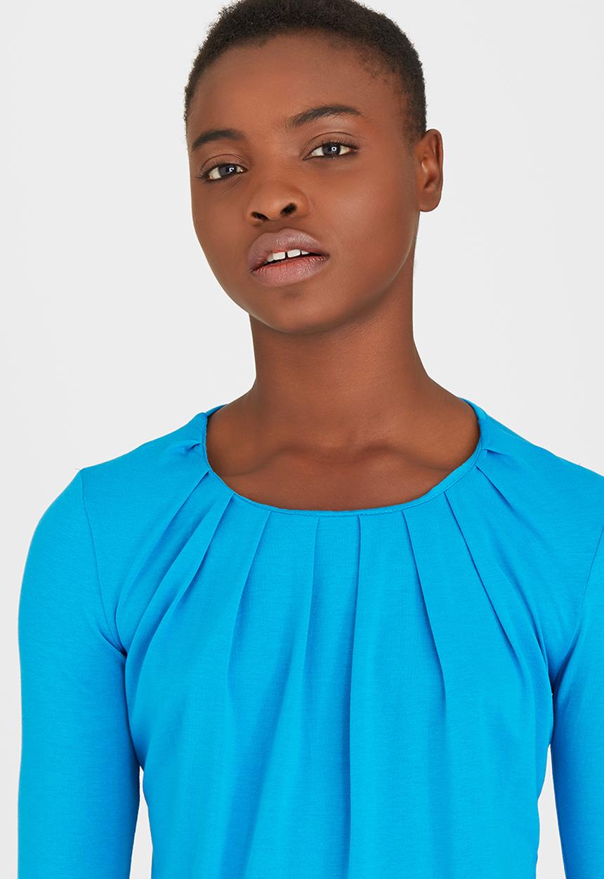 edit - Pleated Front Top Turquoise