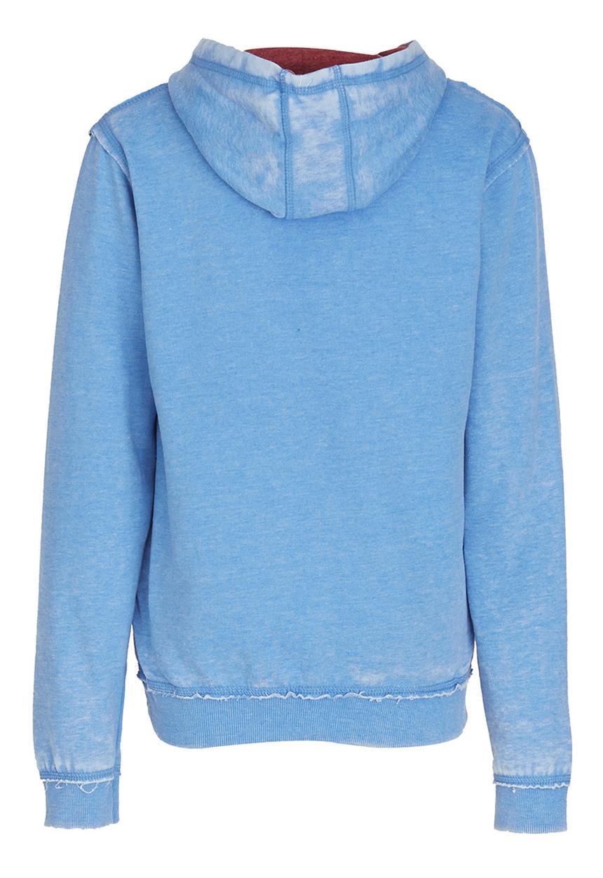 London Hub - Burn Out Hooded Top Blue