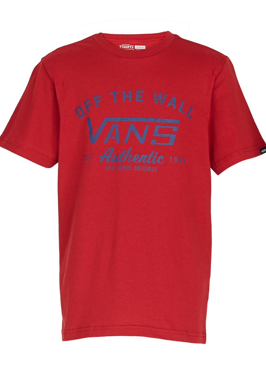 Vans - T-shirt with Print Dark Red
