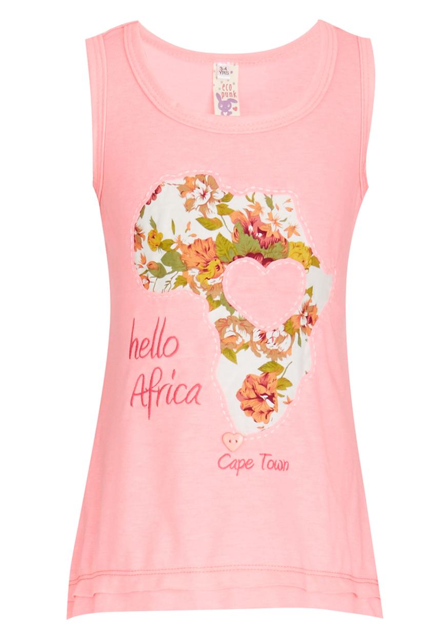 Eco Punk - Vest With African  Embroidery Mid Pink