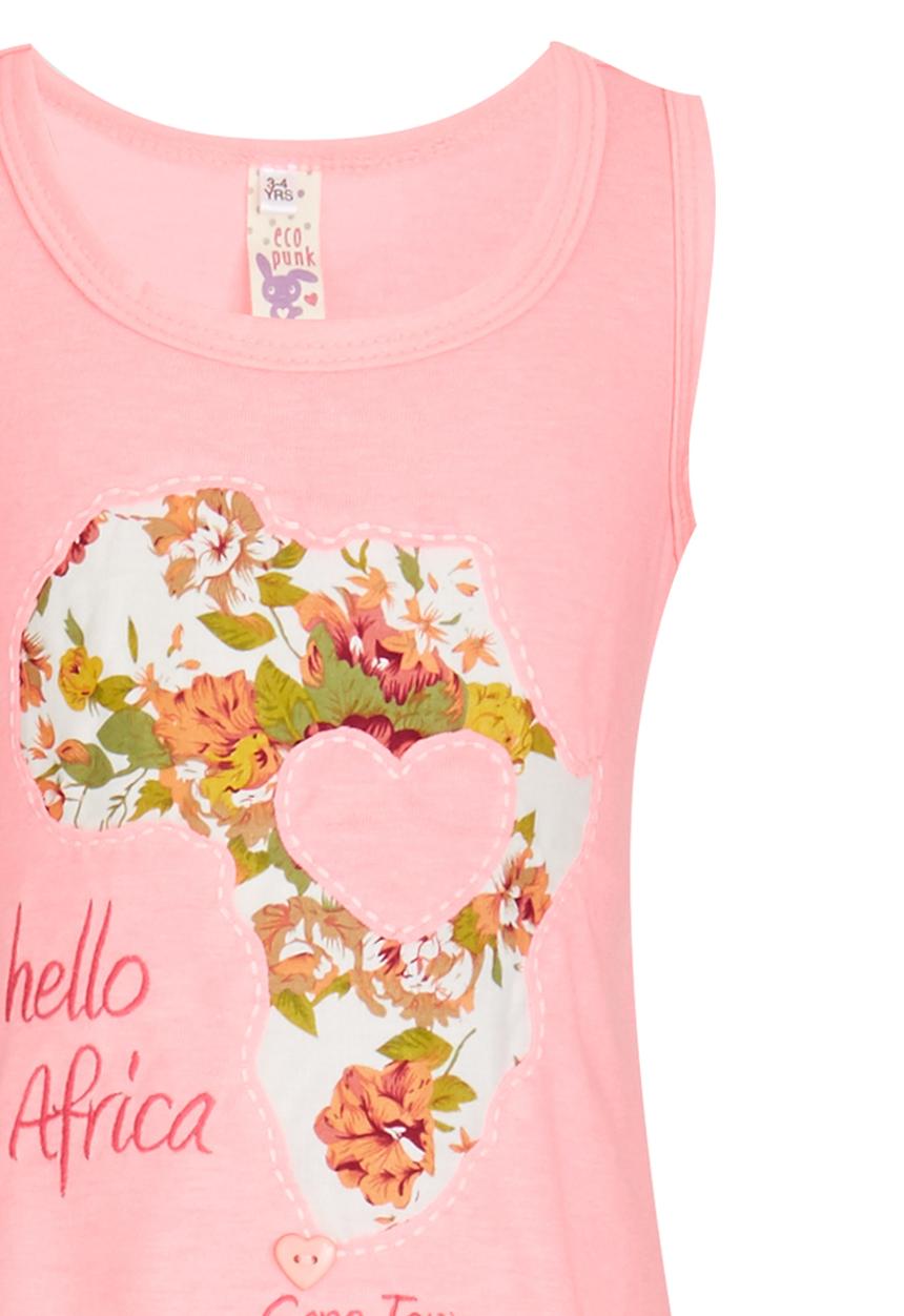 Eco Punk - Vest With African  Embroidery Mid Pink