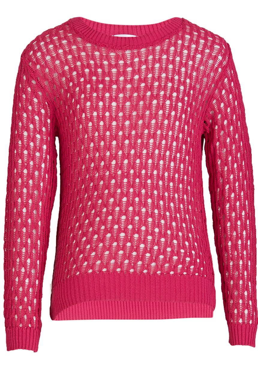 Rebel Republic - Lace Front Knit Cardigan Cerise Pink