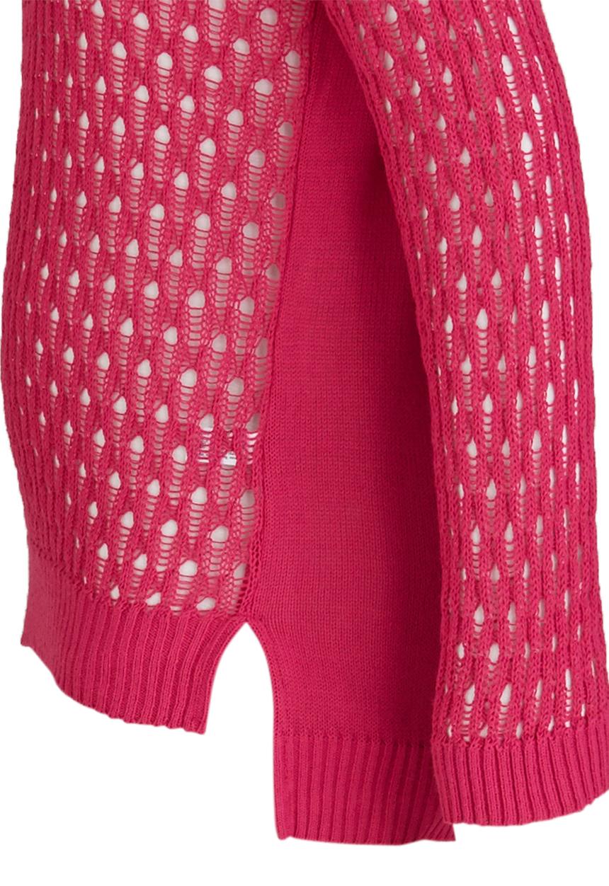 Rebel Republic - Lace Front Knit Cardigan Cerise Pink