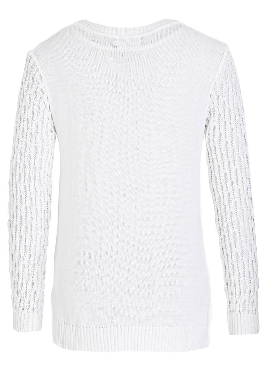 Rebel Republic - Lace Front Knit Cardigan White