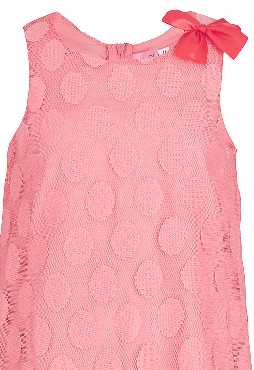 Pop Candy - Spotted Sleeveless  Dress Coral