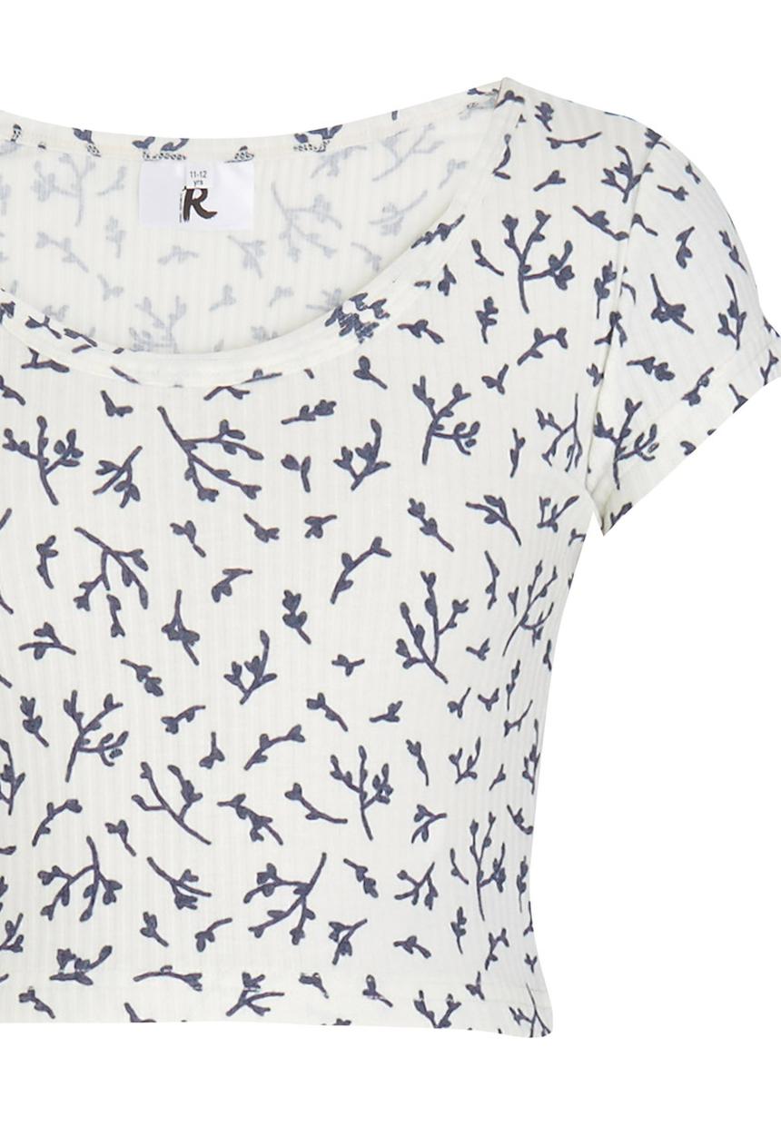 Rebel Republic - Cropped Printed Top Multi-colour
