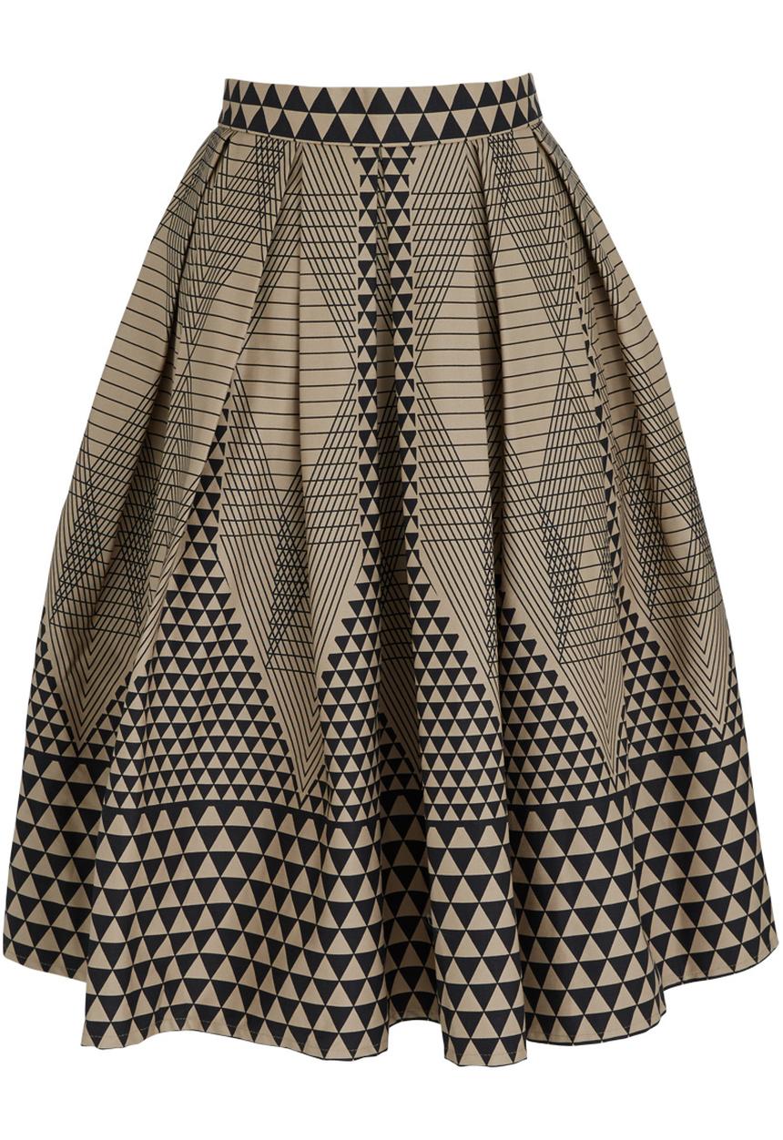 Chulaap - Diamond Print 50s Skirt Stone