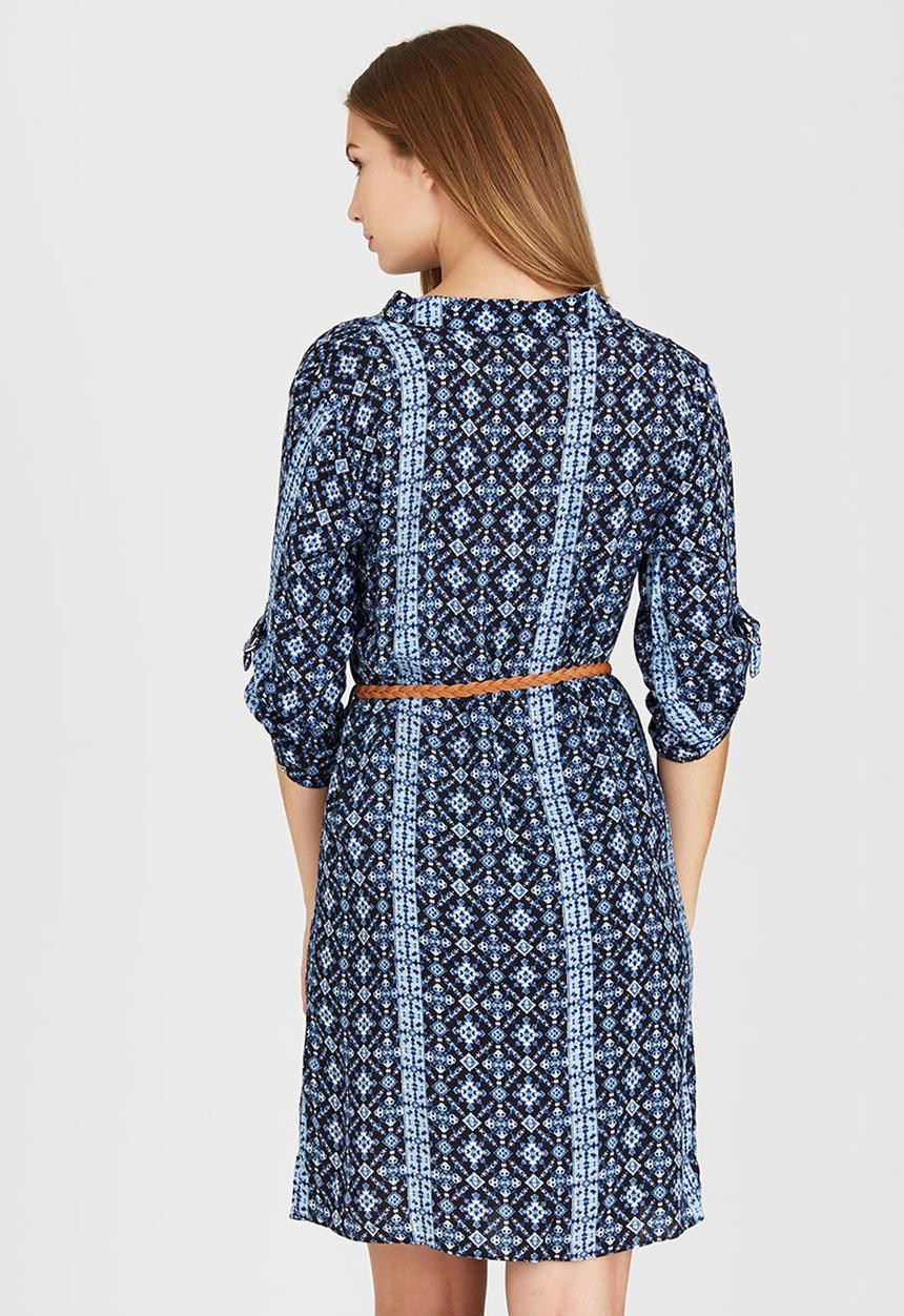 edit - Tunic with Roll-up Sleeve Detail Blue