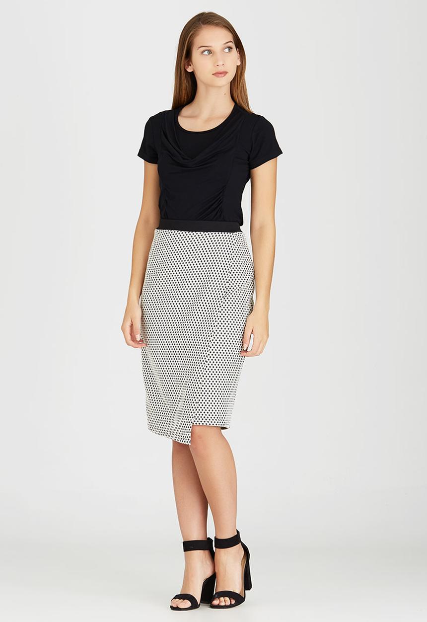 edit - Wrap Skirt Black and White