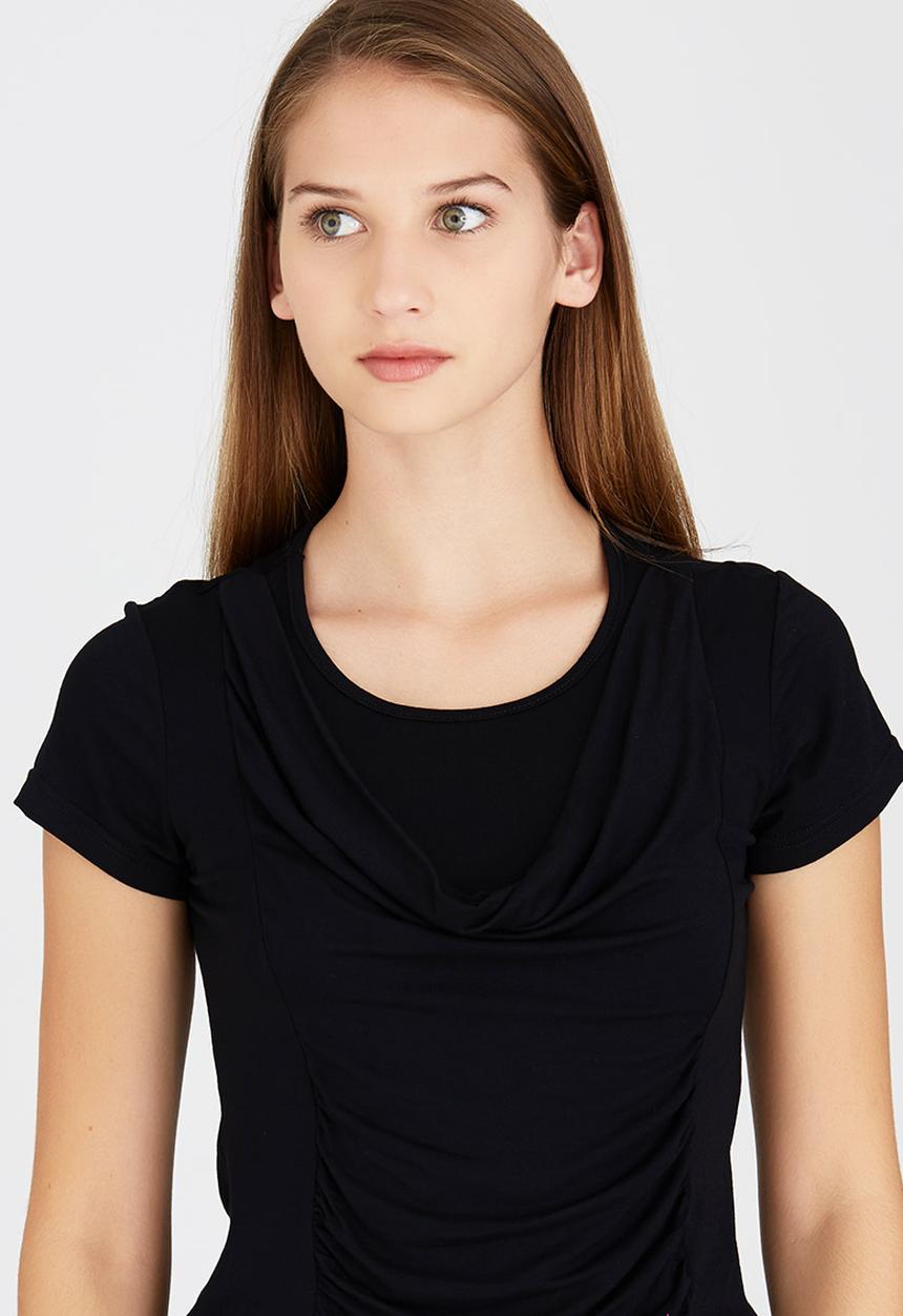 edit - Front Drape Top Black