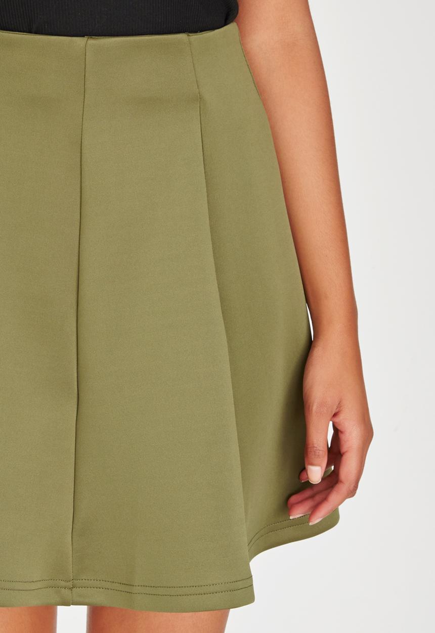 c(inch) - Fit and Flare Mini Skirt Dark Green