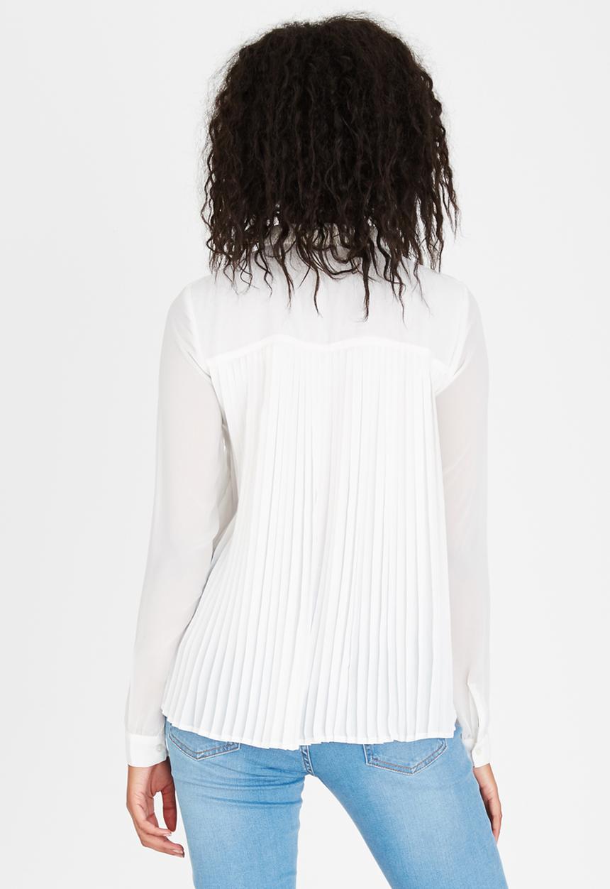 ONLY - Sybilla Long Sleeve Pleated Top White