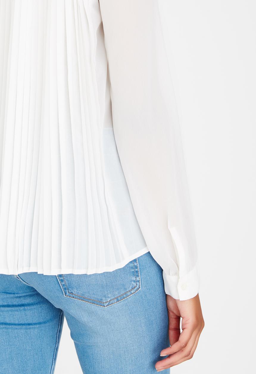 ONLY - Sybilla Long Sleeve Pleated Top White
