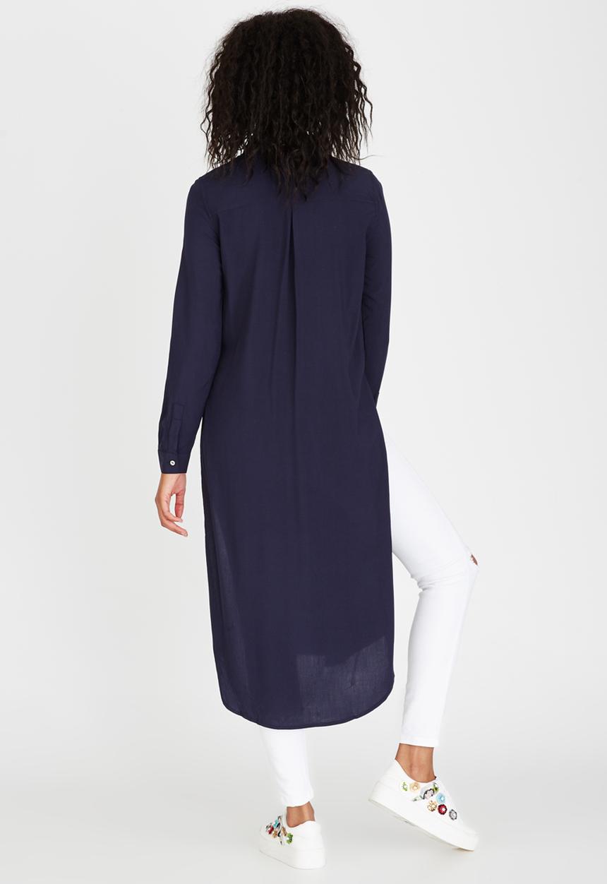 ONLY - Nova Longer Length Shirt Navy