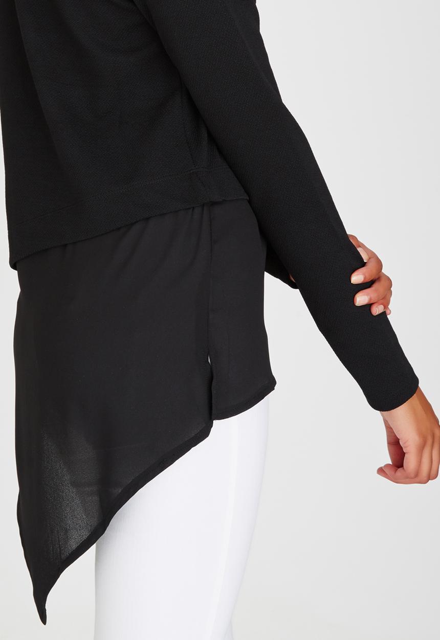 ONLY - Mimi Long Sleeve Asymetrical Top Black
