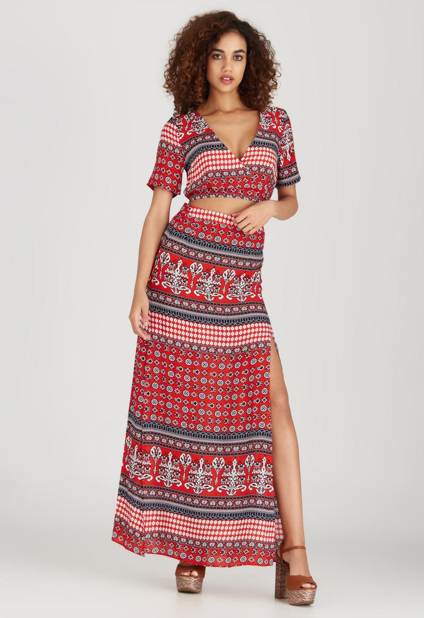 BoohooDNU - Wrap Cropped Top Multi-colour