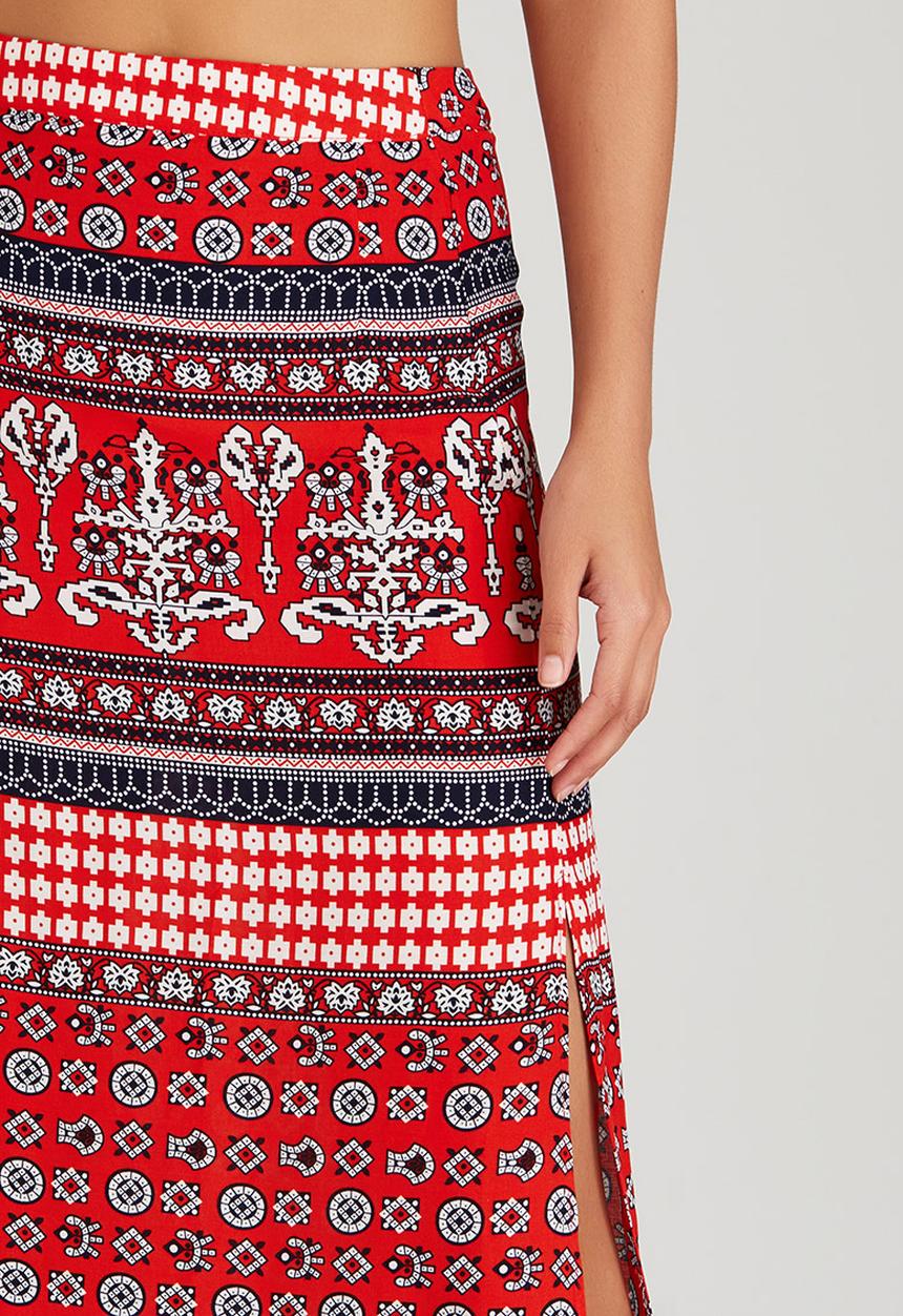 BoohooDNU - All-over Print Maxi Skirt Multi-colour