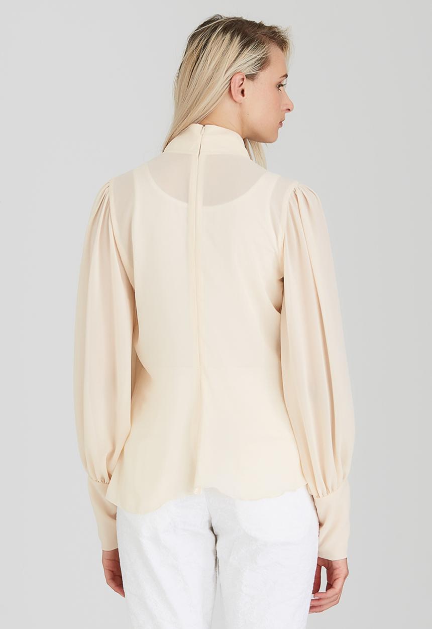 Rubicon by Hangwani Nengovhela - Sheer Gathered Blouse Gold