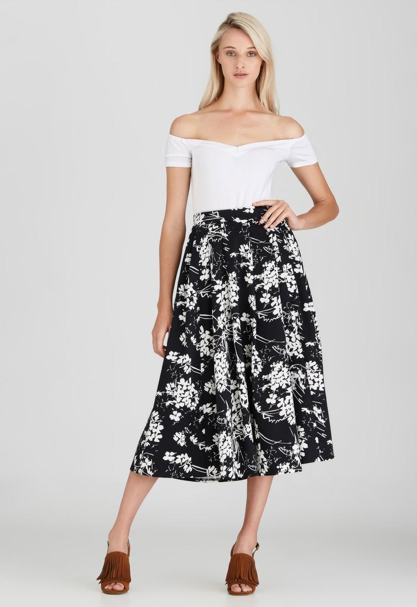 STYLE REPUBLIC - Fit&Flare Skirt Black and White