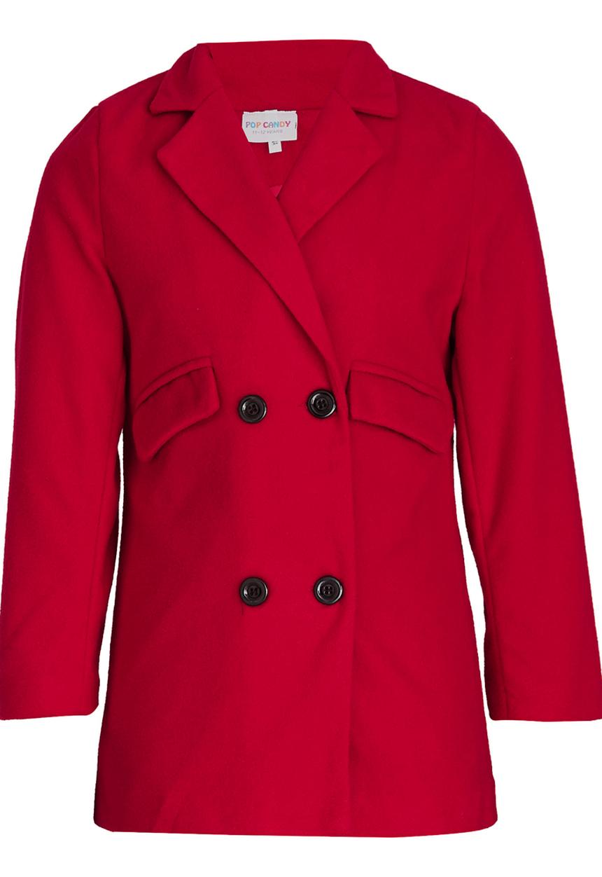 Pop Candy - Double Breasted Coat Red
