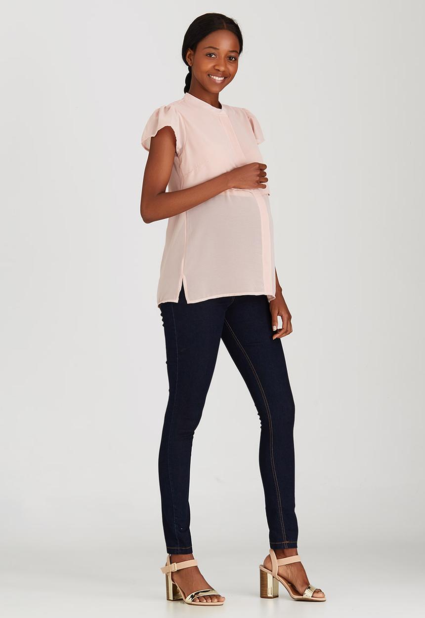 edit Maternity - Soft Frill Blouse Pale Pink