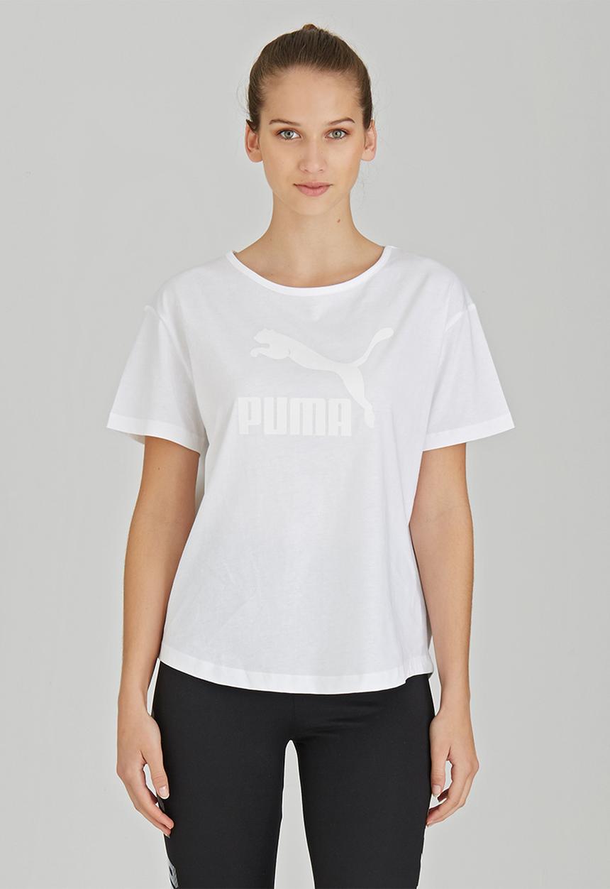 PUMA - Logo Print Short Sleeve Tee White