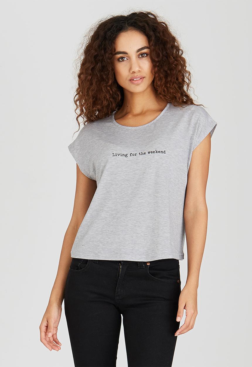 c(inch) - Boxy T-shirt Pale Grey