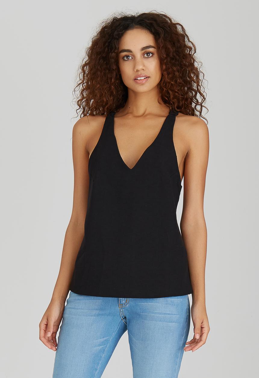 STYLE REPUBLIC - Cross Back Cami Black