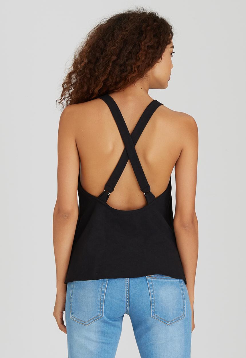 STYLE REPUBLIC - Cross Back Cami Black