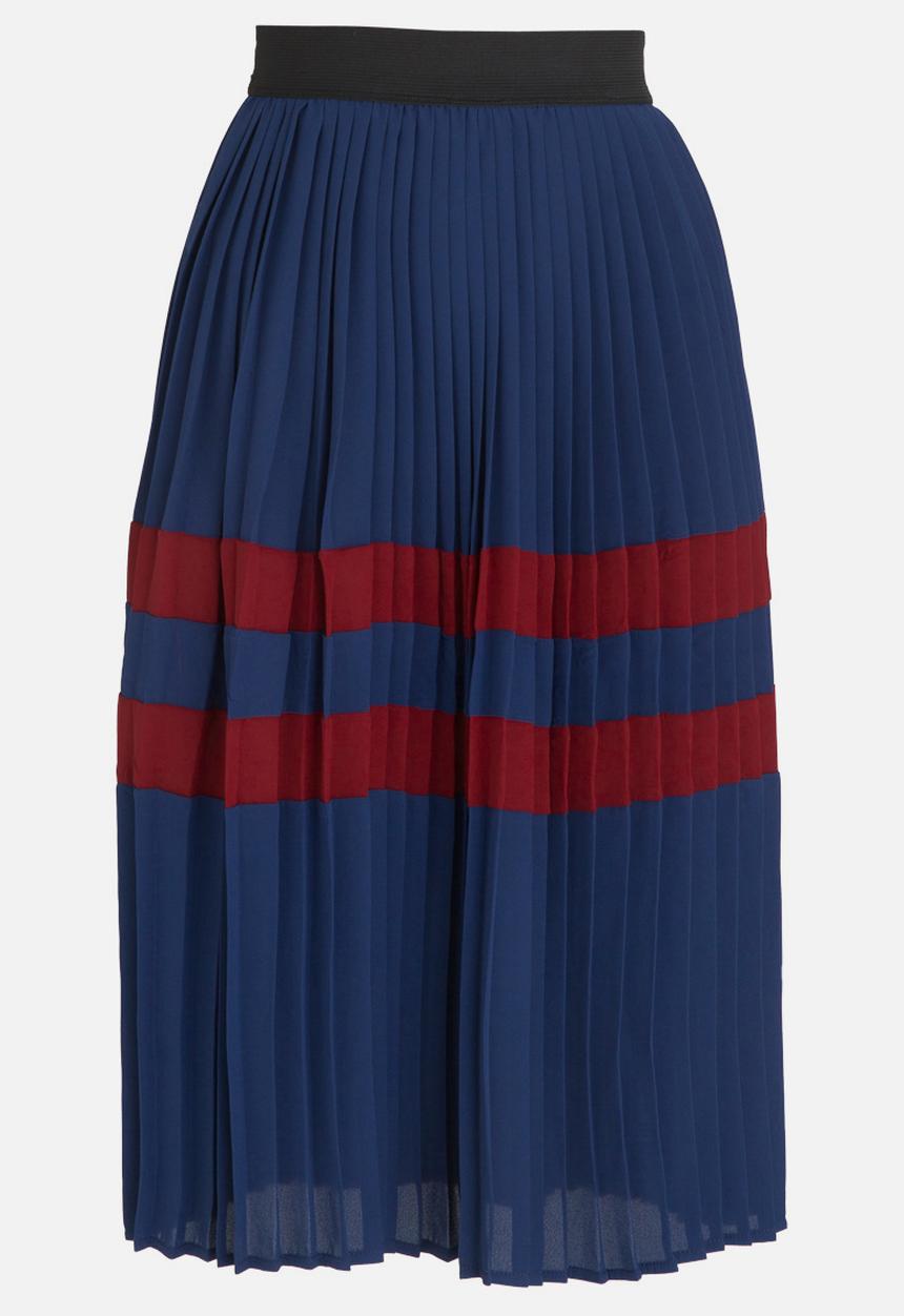 STYLE REPUBLIC - Pleated Midi Skirt Navy