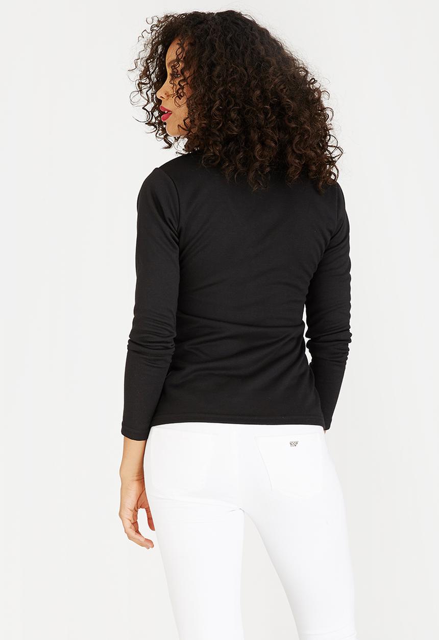 c(inch) - Zip Detail T-Shirt Black