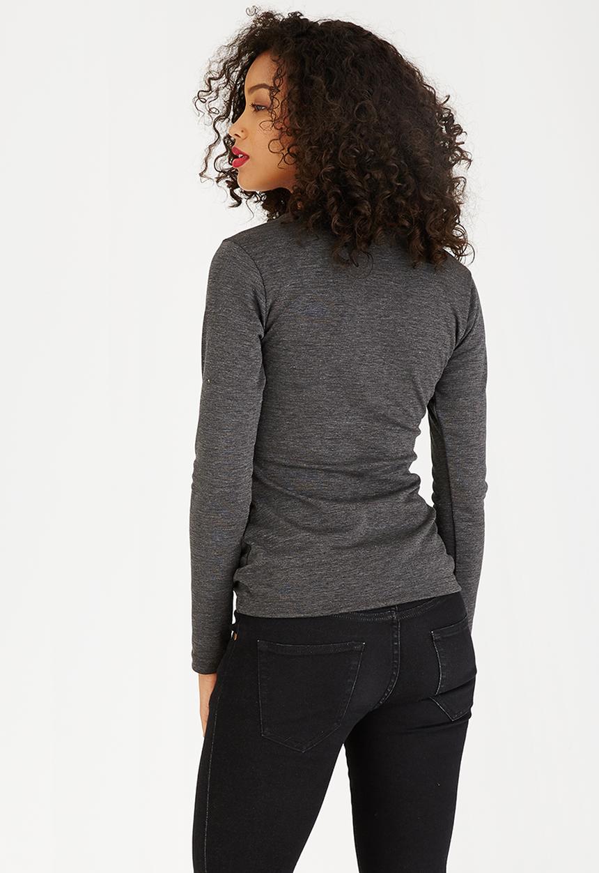 c(inch) - Zip Detail T-Shirt Dark Grey