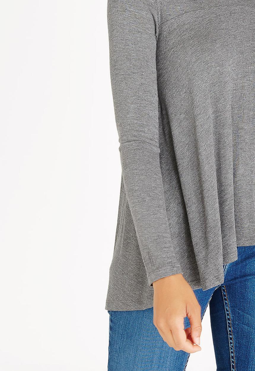 ONLY - Fayette Long Sleeve Top Dark Grey