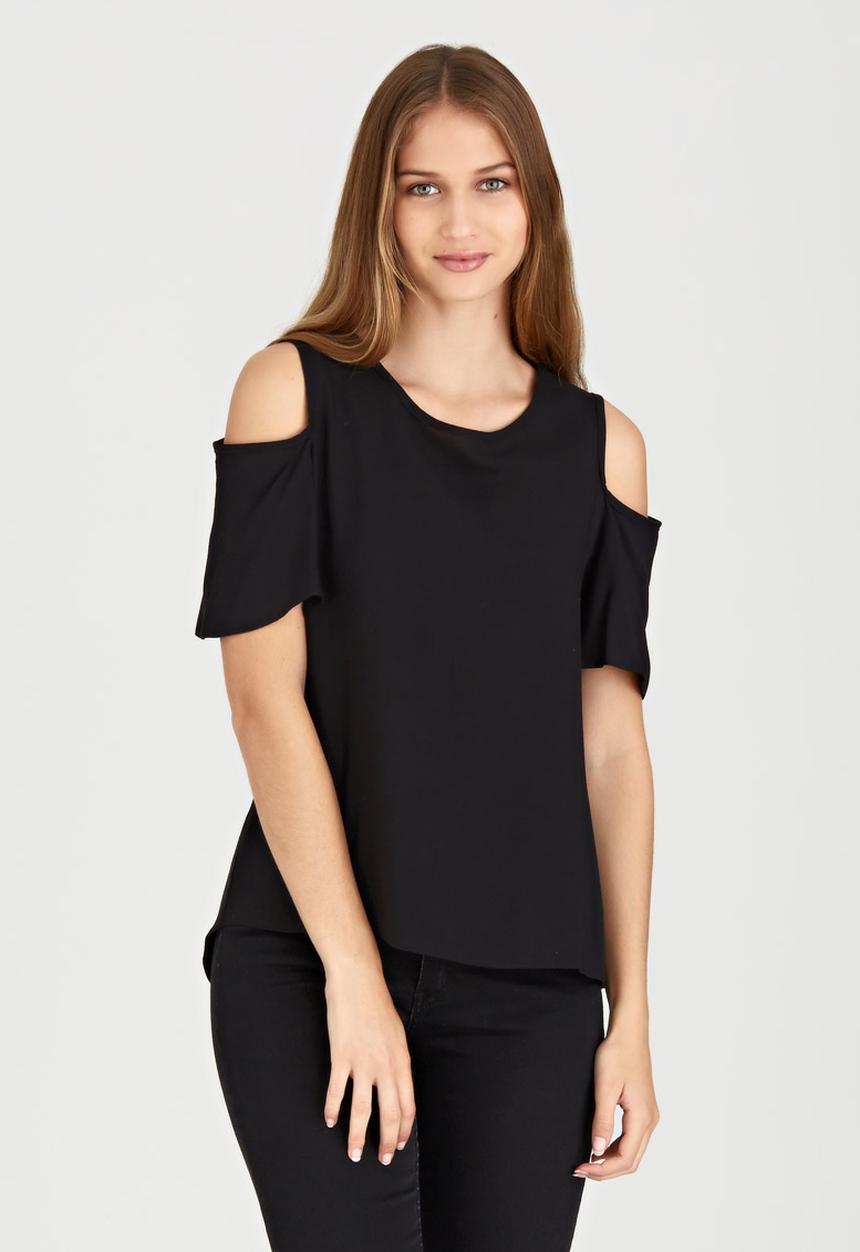edit - Cold Shoulder Top Black