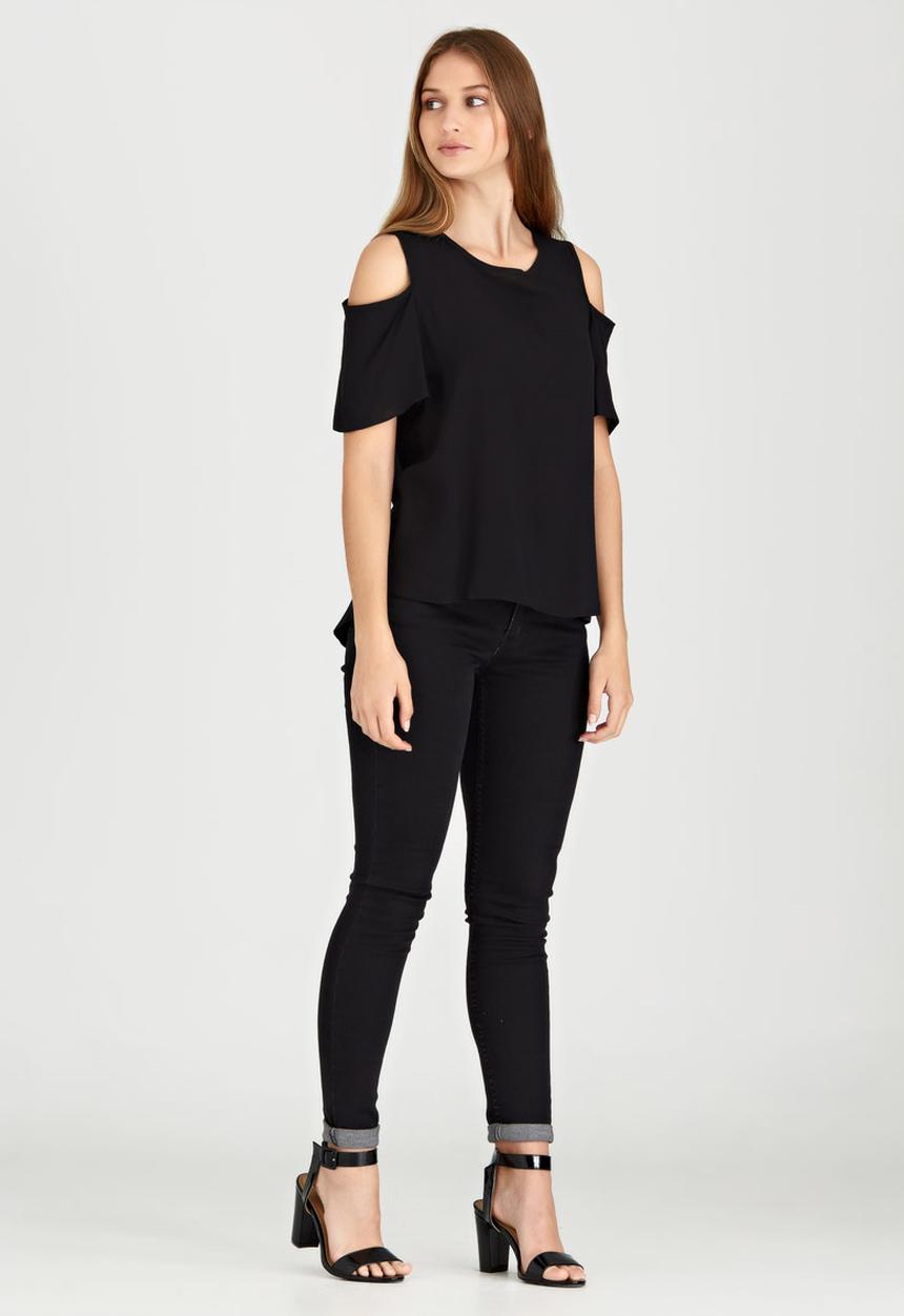 edit - Cold Shoulder Top Black