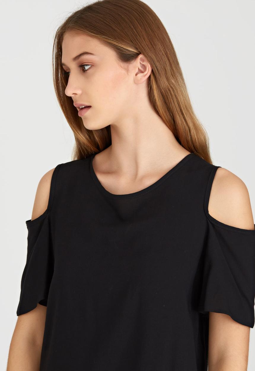 edit - Cold Shoulder Top Black