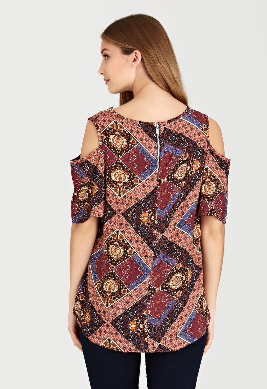 edit - Cold Shoulder Top Multi-colour