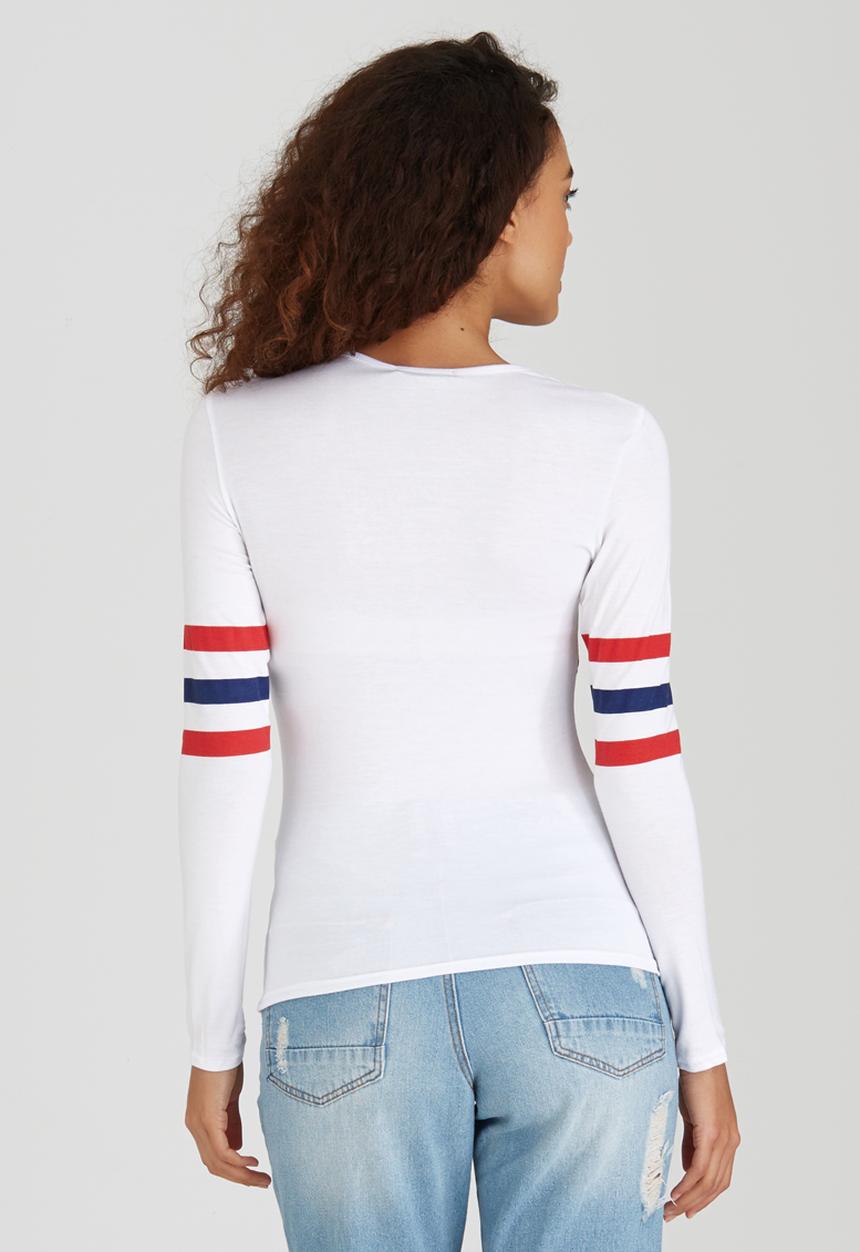 BoohooDNU - Petite Long Sleeve Slogan Top White