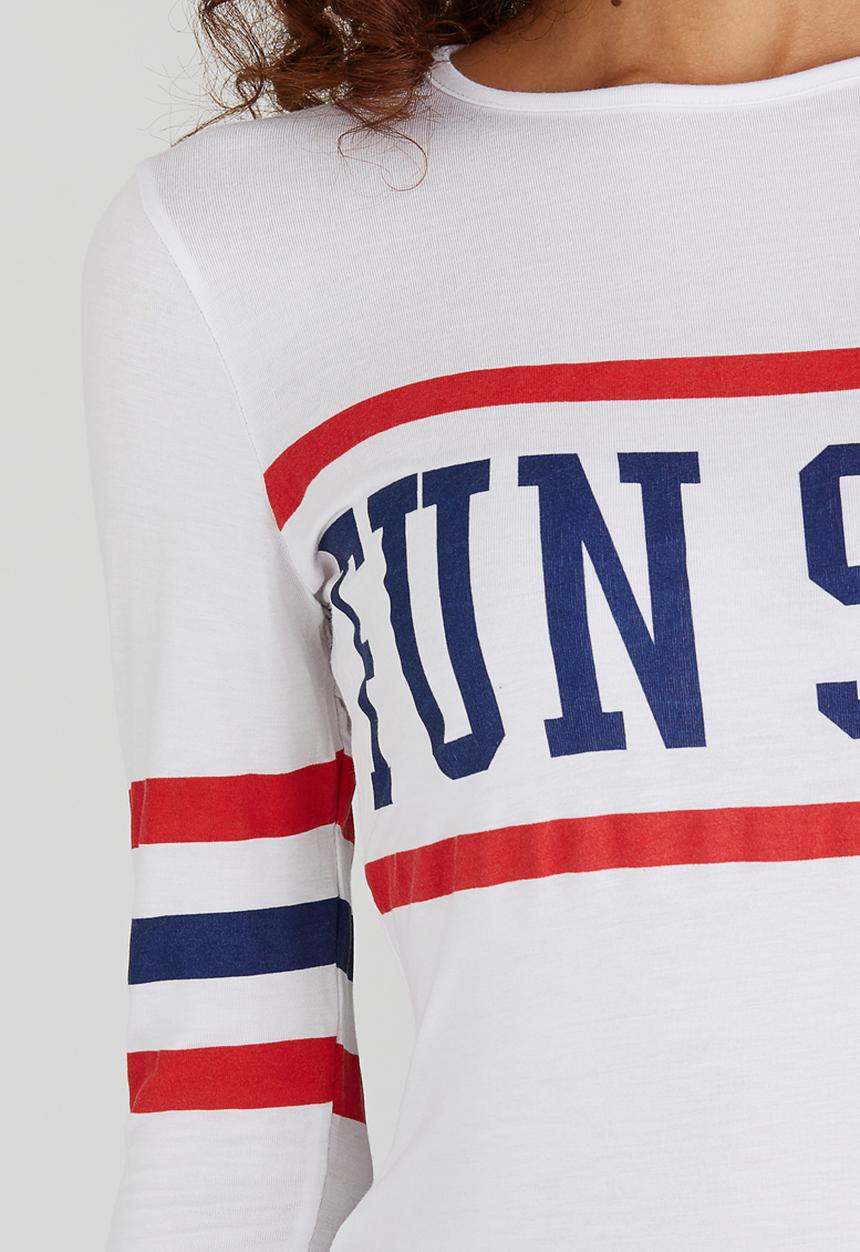 BoohooDNU - Petite Long Sleeve Slogan Top White